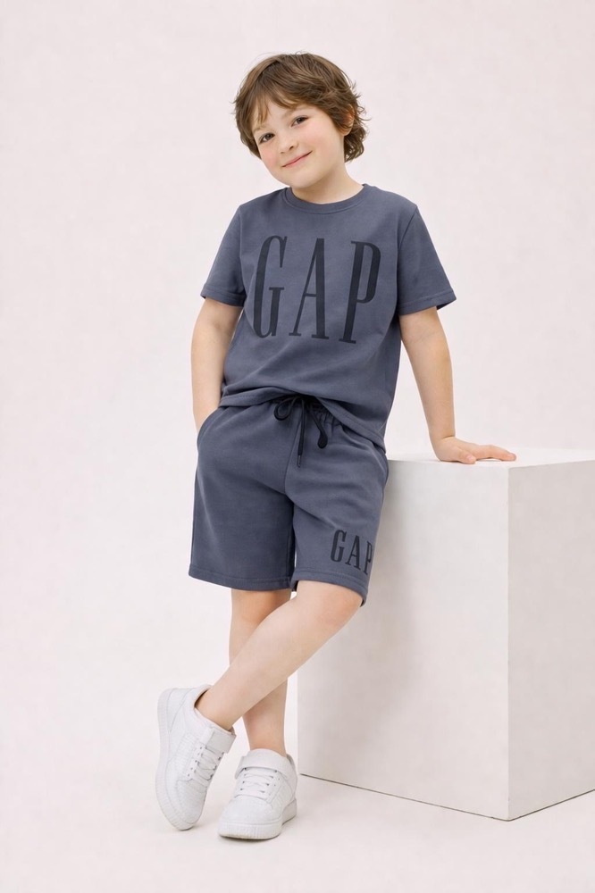  ست تیشرت شلوارک پسرانه ترک GAP طوسی 